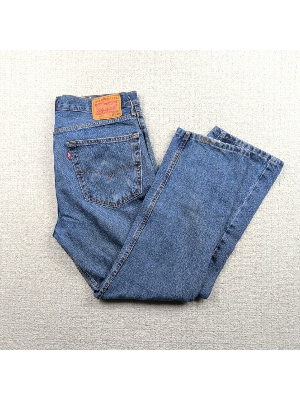 Levi's 505 Jeans Men 36x30 Blue Medium Wash Straight Leg Regular Fit Denim Pants